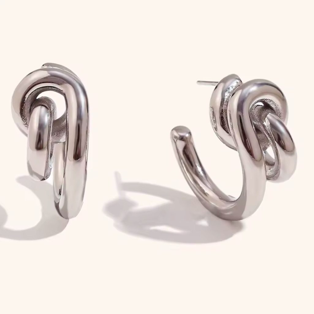 Silver Earrings Stainless Steel